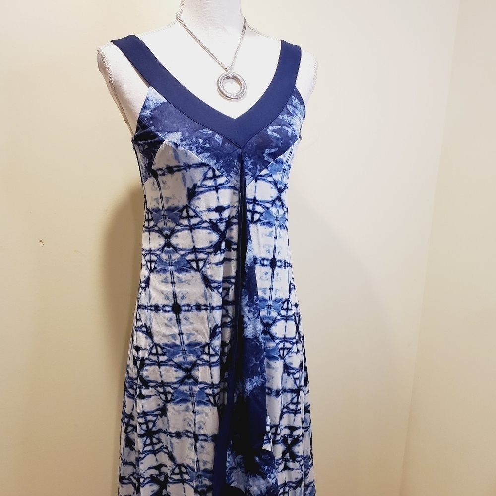 Style and Co. Asymmetric Nylon  V Neck dress Size PS - Picture 7 of 14